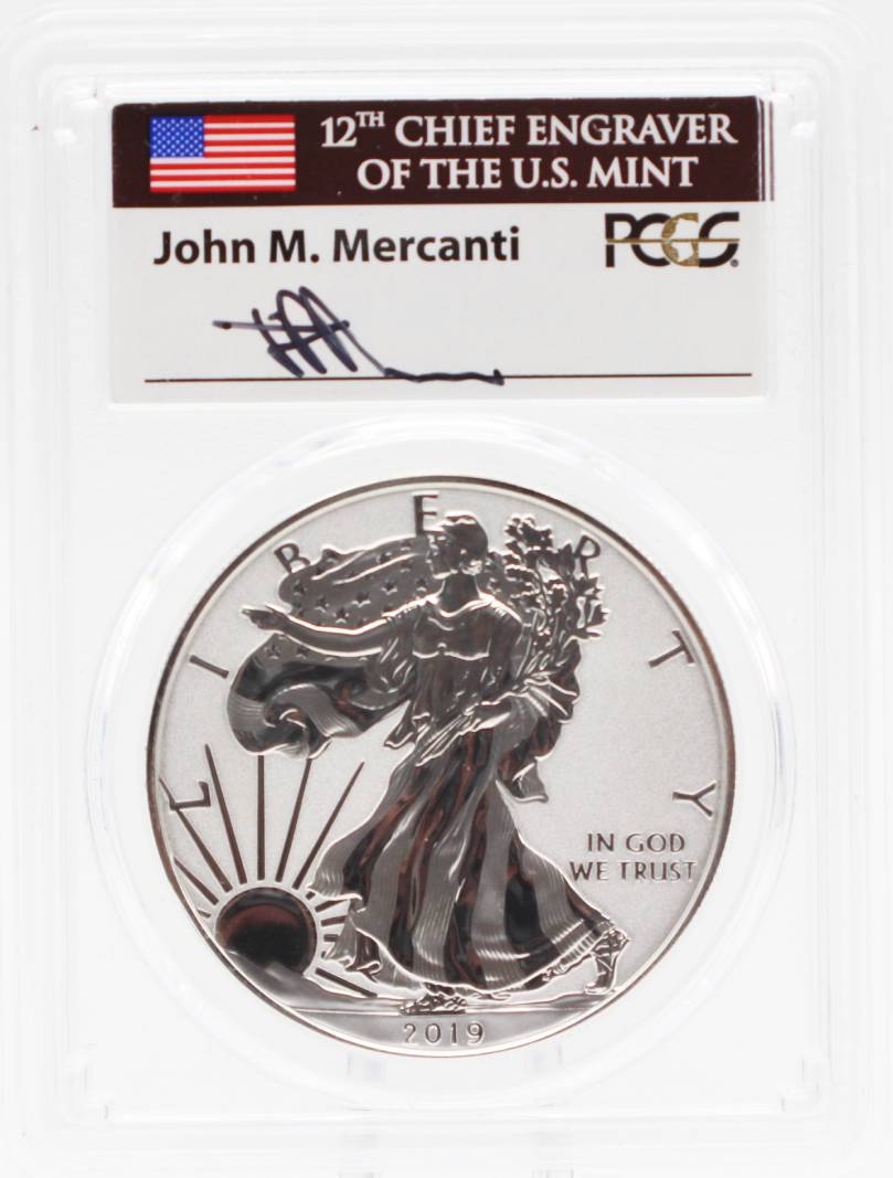 2019-S PCGS First Strike PR70 Enhanced Reverse Proof Silver Eagle